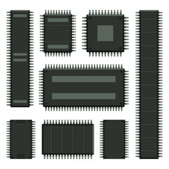 Computer chip vector design illustration isolated on white background