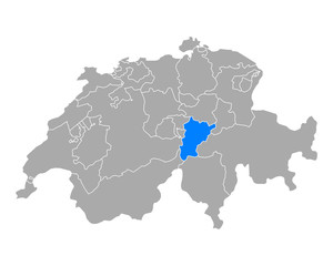 Fototapeta na wymiar Karte von Uri in Schweiz
