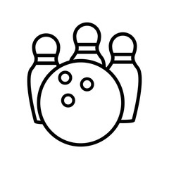 bowling ball and pin icon design, flat style icon collection