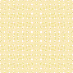 Yellow geometric lined vector illustration isolated on white background. Creative line pattern for cover. Abstract straight tiny line texture ornament design, repeating tiles. minimalistic shape