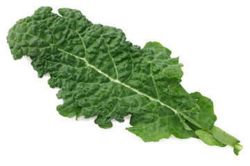 leaves of kale cabbage isolated on white background