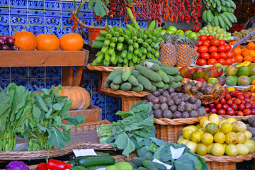 fruits and vegetables at the market