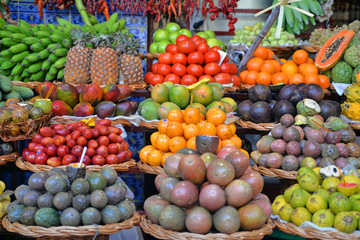 Naklejka na ściany i meble fruits and vegetables at the market