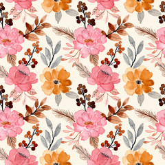 watercolor floral bloosom seamless pattern © Asrulaqroni