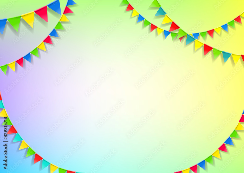 Poster pesfomance annoncement layout with colorful glags. copy space for a content