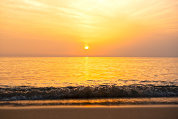 The sea the morning  amidst the clouds and the sky is beautiful quiet atmosphere feeling lonely