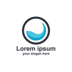 simple logo badge beach design, for company, posters, labels, stamp and other