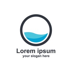simple logo badge beach design, for company, posters, labels, stamp and other