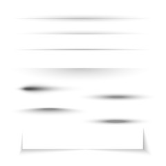 Obraz premium Set Of Round And Square Shadows And Dividers With Transparency For Your Design. Vector Illustration 