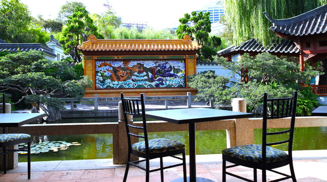 Cafe In A Park Of Sydney NSW Australia Nice Green Plants  