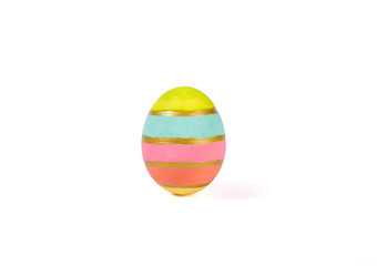Happy easter, Easter painted egg isolated on white background.