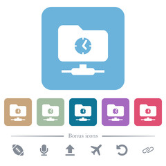 Fototapeta premium Fast FTP flat icons on color rounded square backgrounds