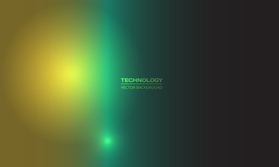 Fototapeta na wymiar Abstract blurred yellow and green gradient technology background with bright highlights and glow. Colorful abstract template with defocused effect in modern horizontal layout. Vector illustration.