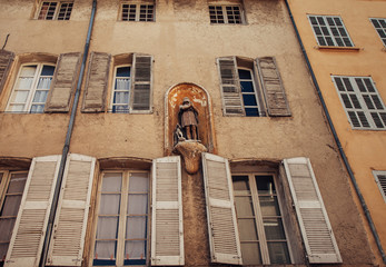 Ancient facade of building in France