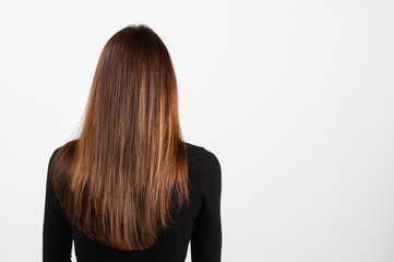 Naklejka premium A modern lady with present day and design haircut and long hairs