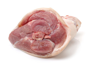 pork hock on white background.
