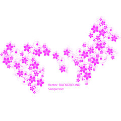 Pink floral background with flowers 