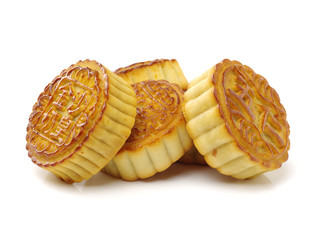 Mid-Autumn Festival moon cake on white background