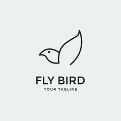 modern awesome fly bird logo template