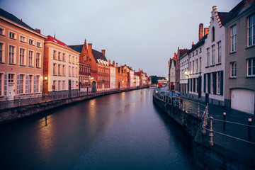 Fototapeta na wymiar Old cityscape with canal