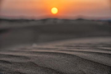 Sunset over the desert near Dubai