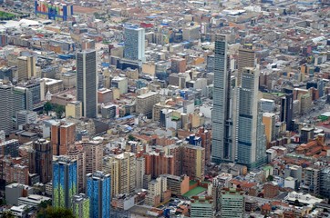 Aerial view of the downtown of Bogota Colombia