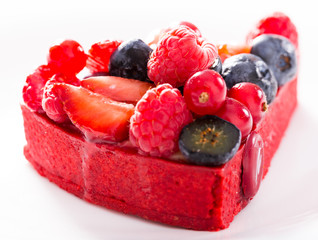 cake with fresh forest berries