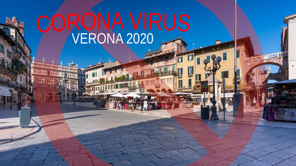 Obraz premium Corona Virus Italy, Verona, , Red Zone, Covid 19