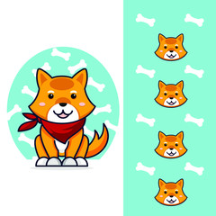 Cute dog cartoon premium vector