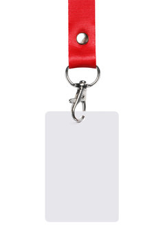 Blank Badge Or ID Pass, Isolated On White Background