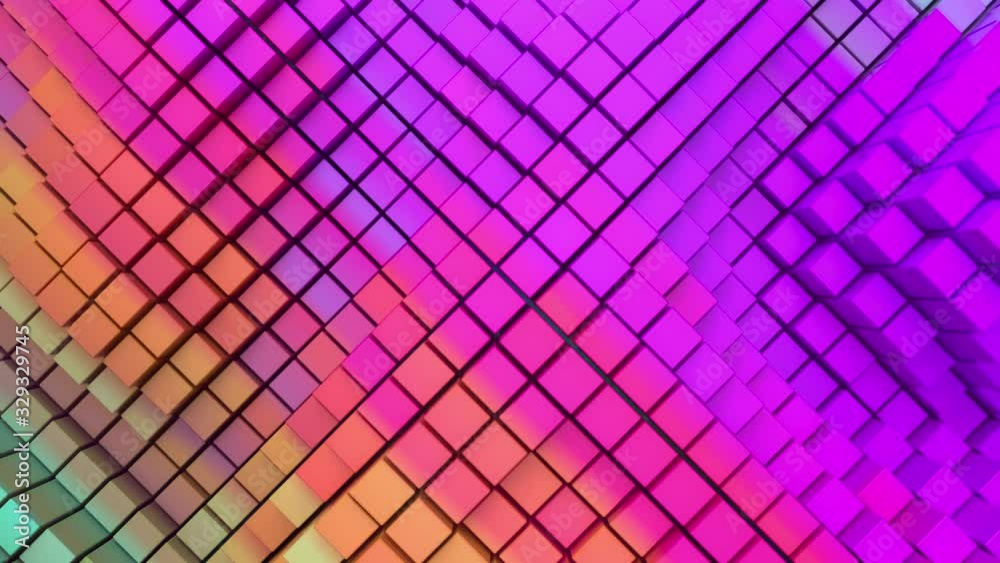 Poster abstract animation of moving topographic surface. futuristic bright structure. seamless geometric co