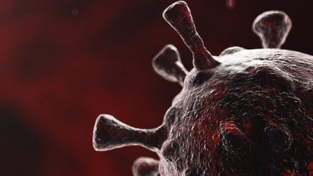 3d footage of pulsating coronavirus cell floating in bloodstream and mutating