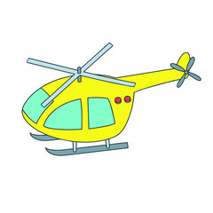 Toy helicopter isolated on white background. Vector