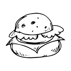 Burger hand drawn illustration vector