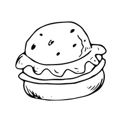 Burger hand drawn illustration vector