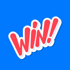 Win. Vector lettering banner.