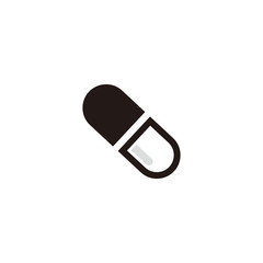 Simple pill flat icon design vector