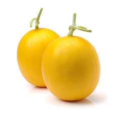 yellow honeydew melons isolated on white background 