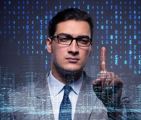 Businessman of digital age in concept