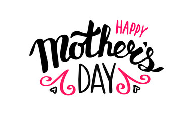 Happy Mothers day text for lettering card vector illustration isolated on white background