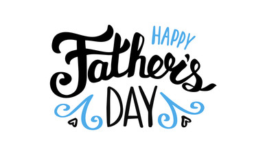 Fototapeta premium Happy Fathers day text for lettering card vector illustration isolated on white background