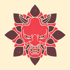 demon japanese mask vintage