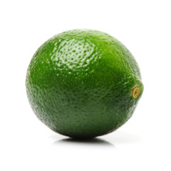 Fresh limes on white background