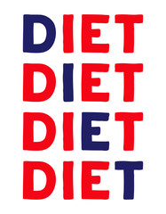 Diet Colorful isolated vector saying