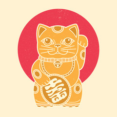 Maneki neko icon japan lucky charm