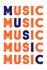 Music Colorful isolated vector saying