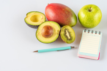 Tropical fruit and apple diet for the beach