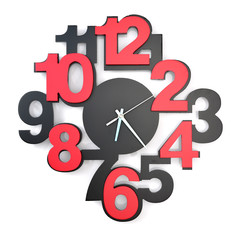 Fototapeta na wymiar Creative clock design on white background