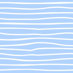 Wave stripe seamless pattern with hand drawn doodle lines. Sea and summer vacation motif. Vector i