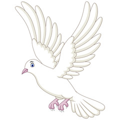 Illustration of a cartoon dove on white background
